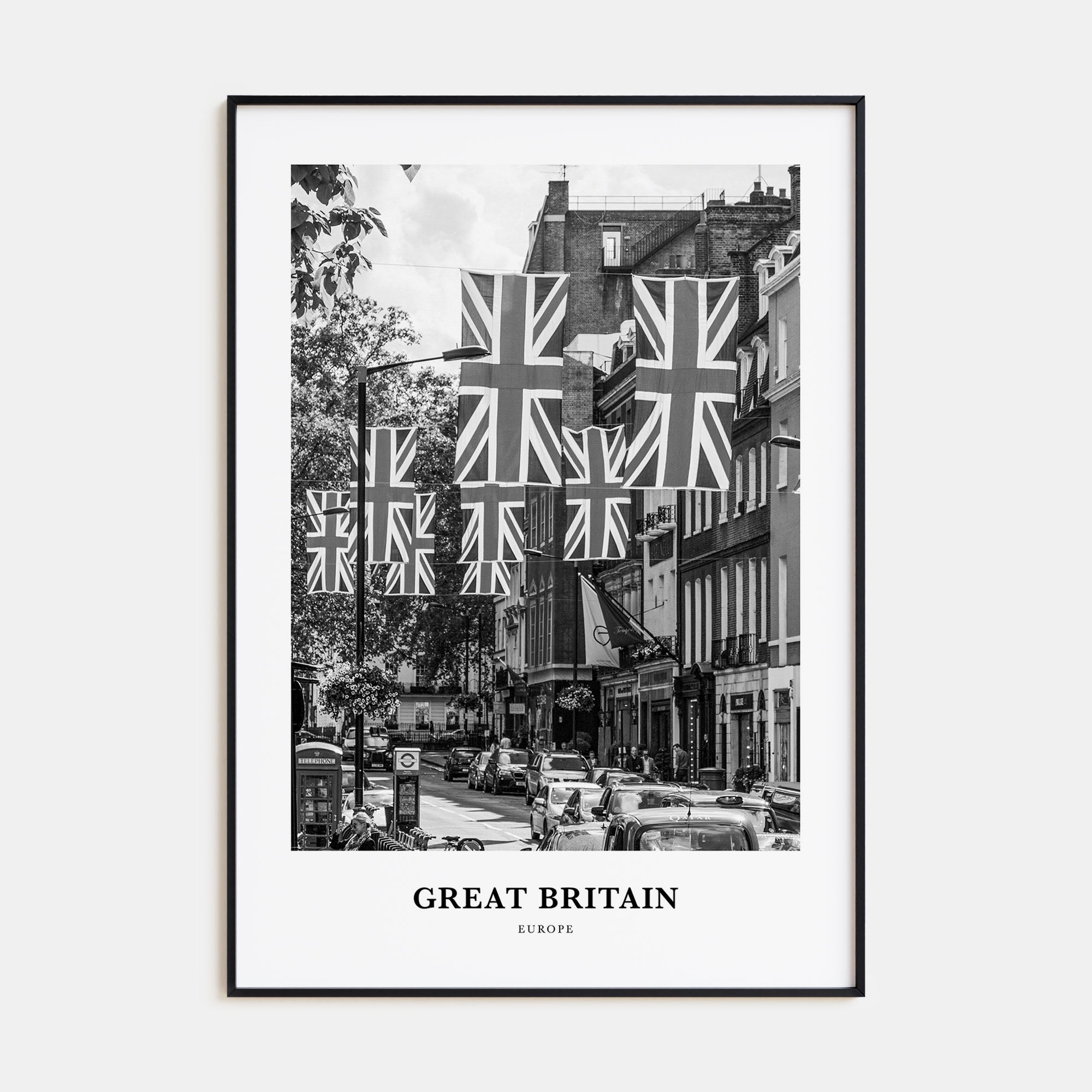 Great Britain Portrait B&W Poster