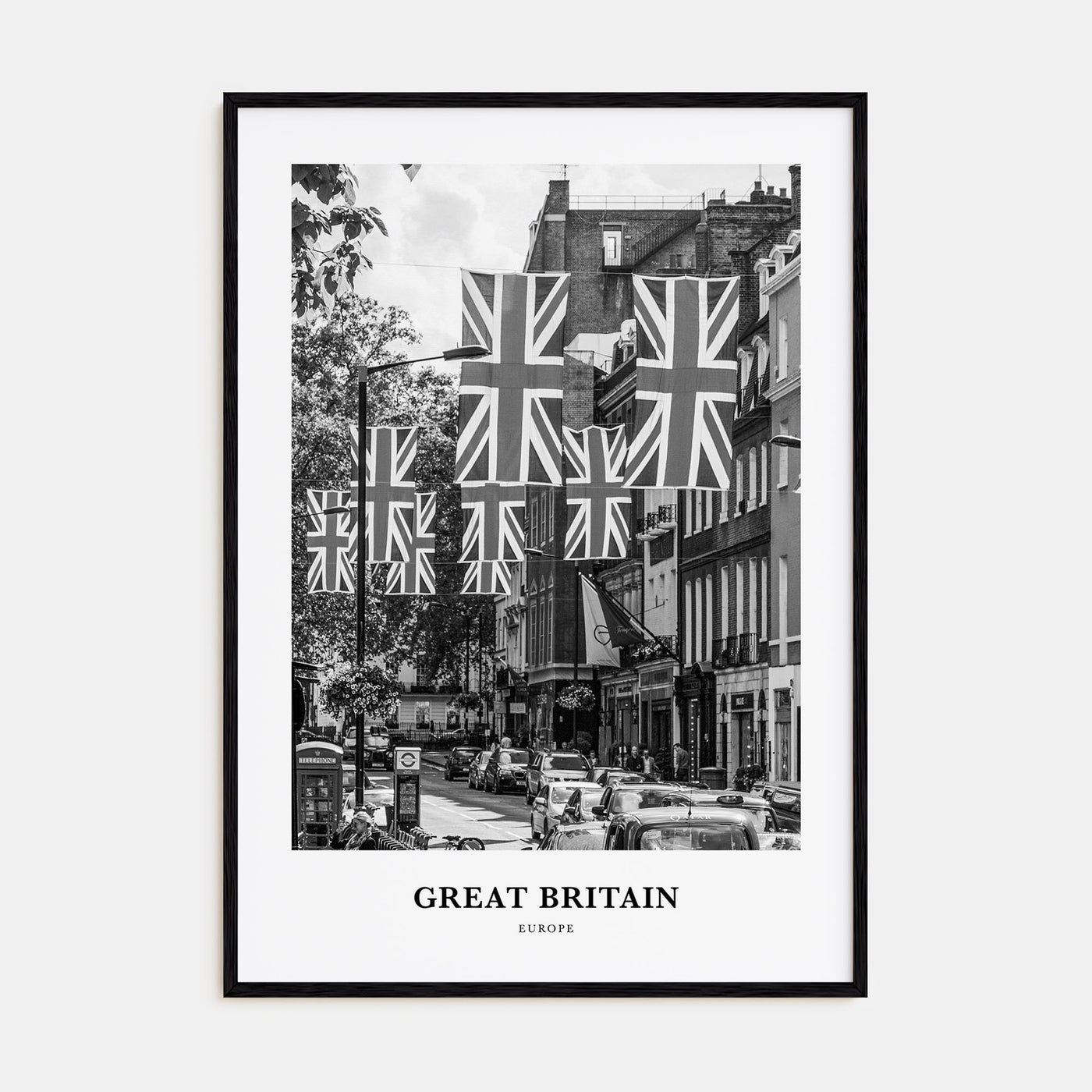 Great Britain Portrait B&W Poster