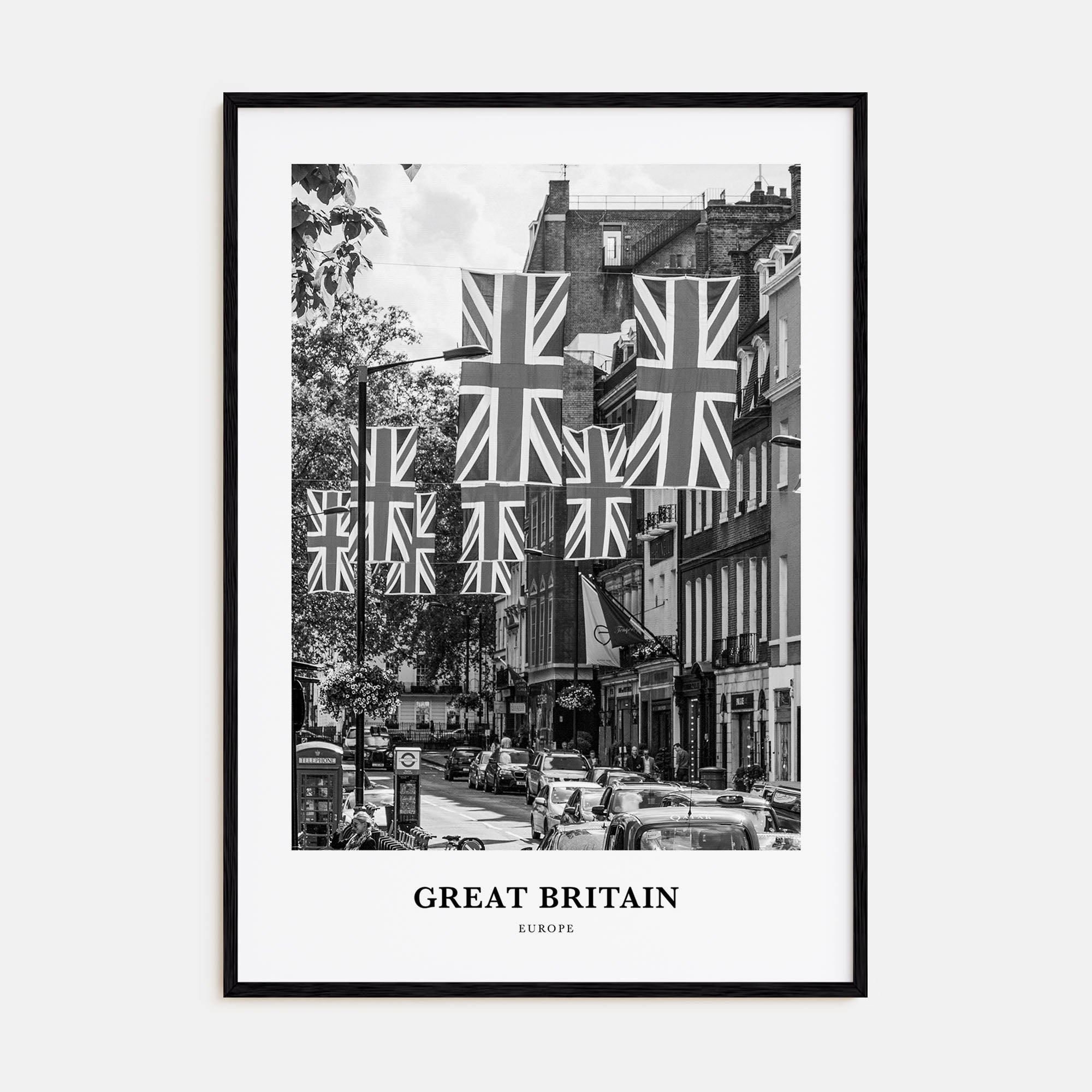 Great Britain Portrait B&W Poster