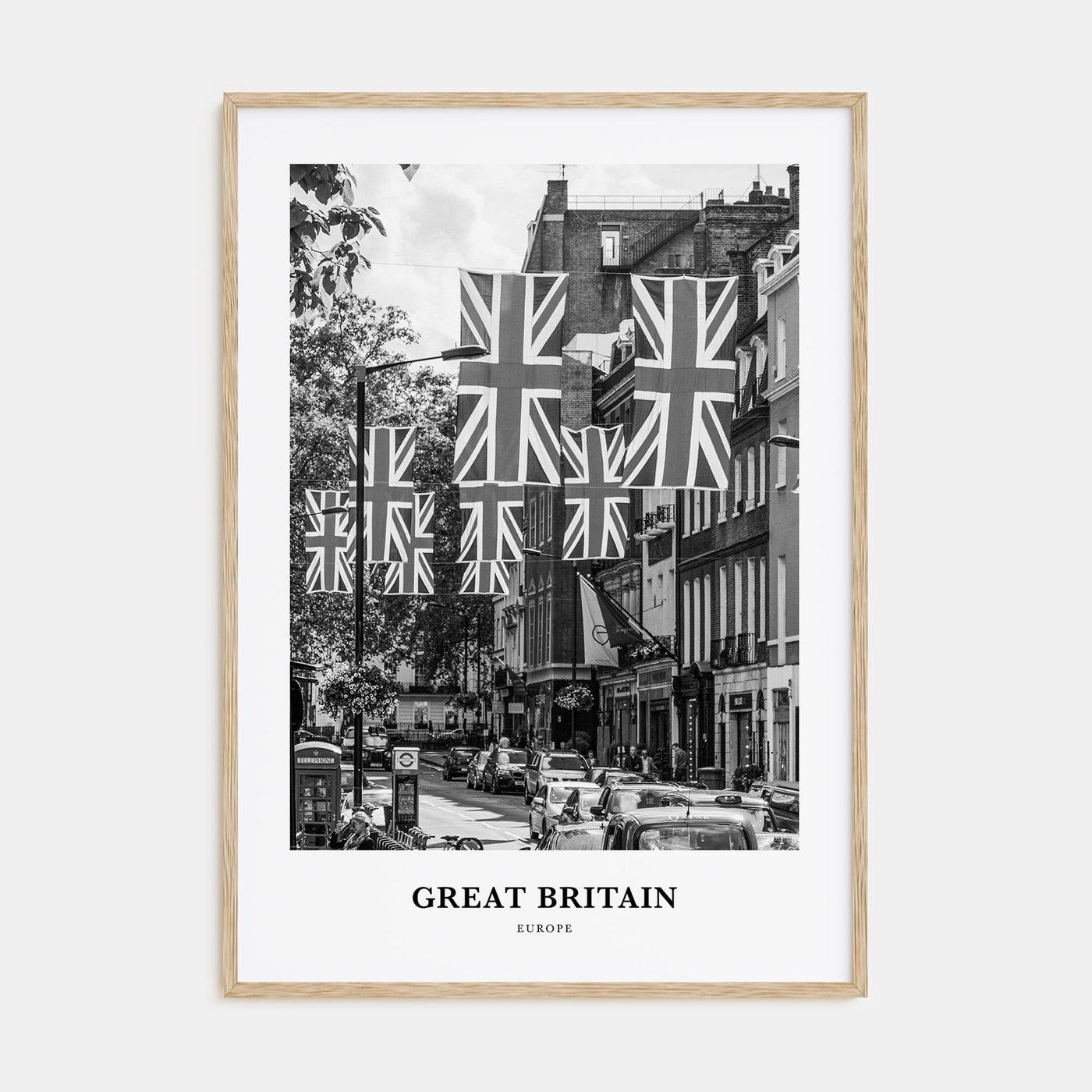 Great Britain Portrait B&W Poster