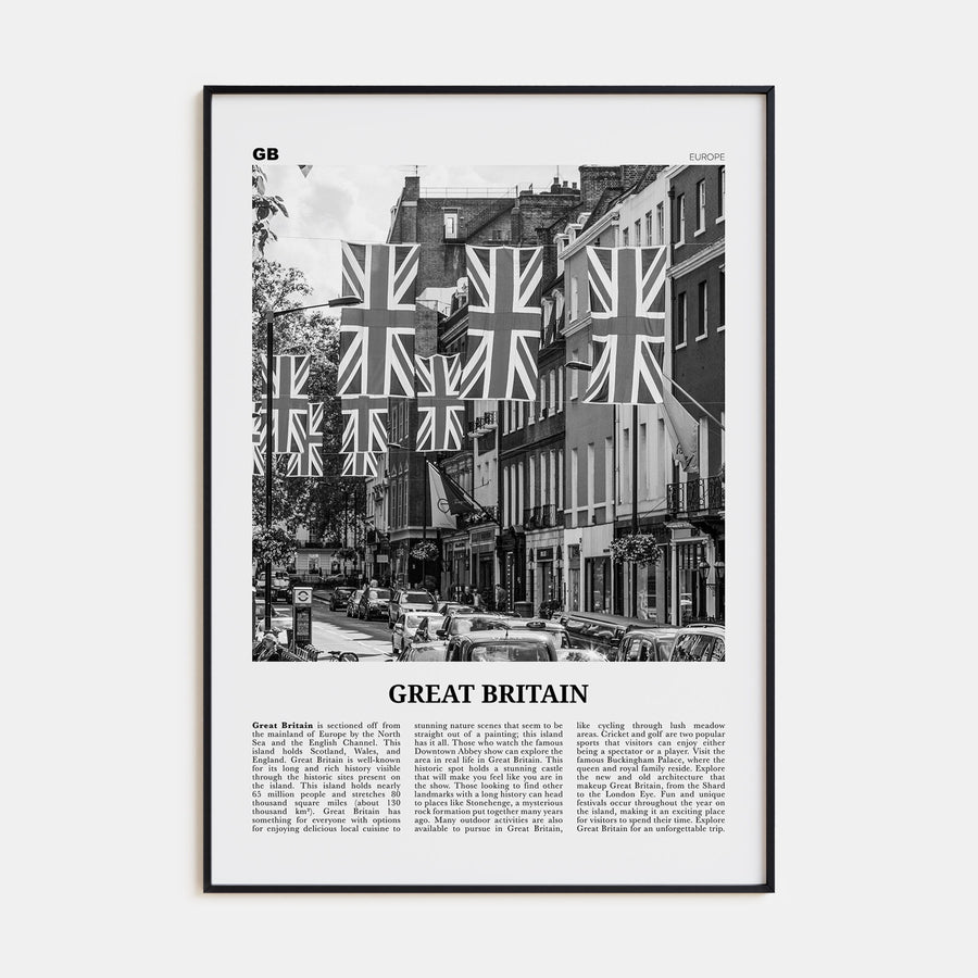 Great Britain Travel B&W Poster
