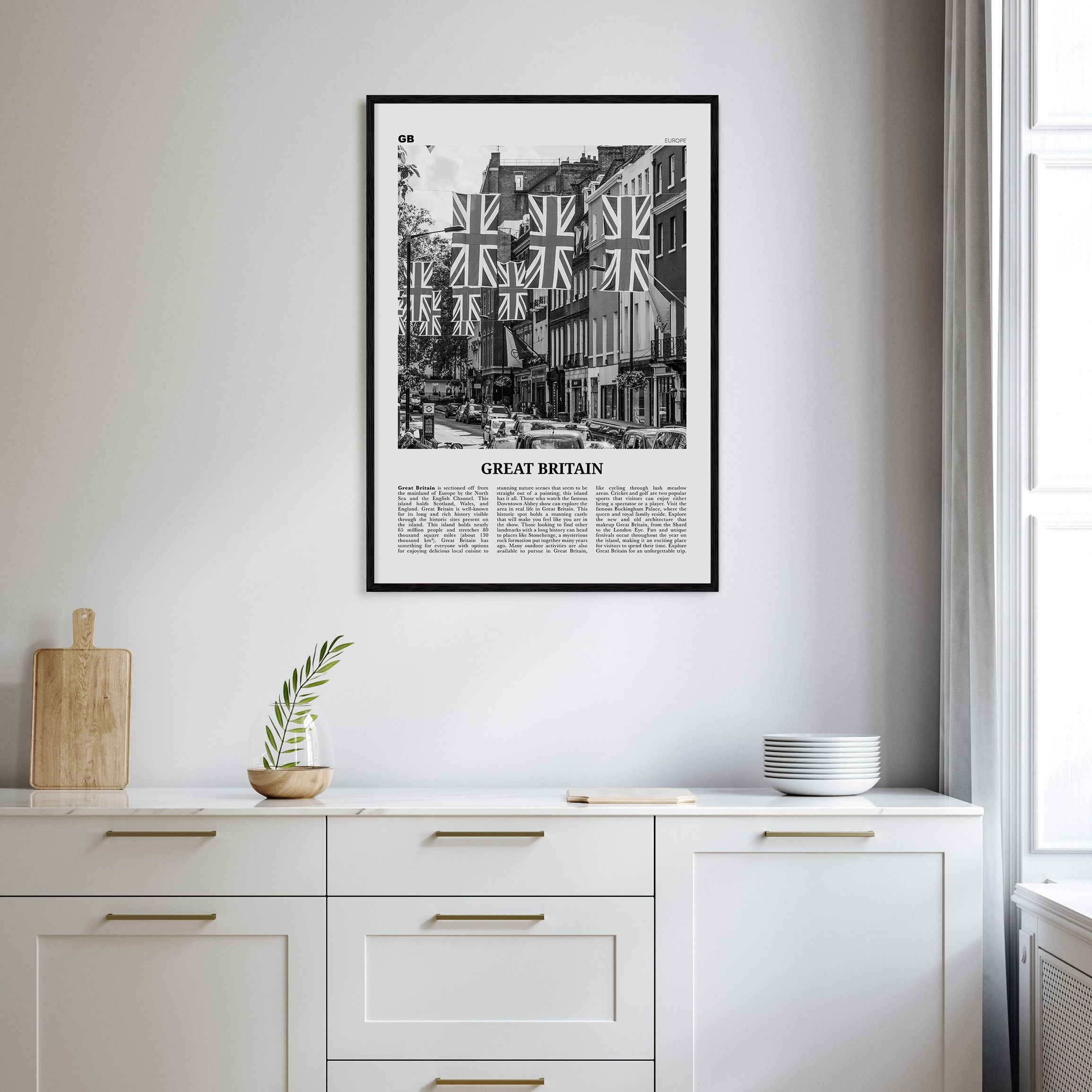 Great Britain Travel B&W Poster