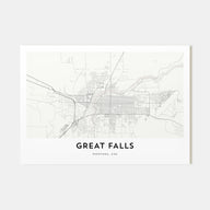 Great Falls, Montana Map Landscape Poster