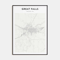 Great Falls, Montana Map Portrait Poster
