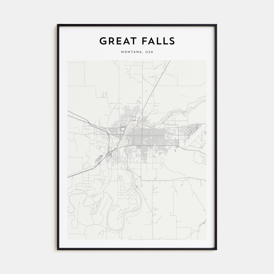 Great Falls, Montana Map Portrait Poster
