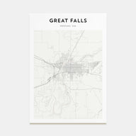 Great Falls, Montana Map Portrait Poster