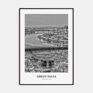 Great Falls, Montana Portrait B&W Poster