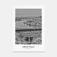 Great Falls, Montana Portrait B&W Poster