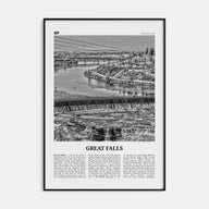 Great Falls, Montana Travel B&W Poster