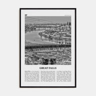 Great Falls, Montana Travel B&W Poster