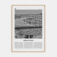 Great Falls, Montana Travel B&W Poster