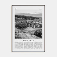 Great Falls, Virginia Travel B&W Poster
