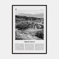 Great Falls, Virginia Travel B&W Poster