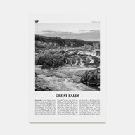 Great Falls, Virginia Travel B&W Poster