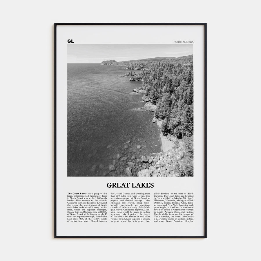 Great Lakes Travel B&W Poster