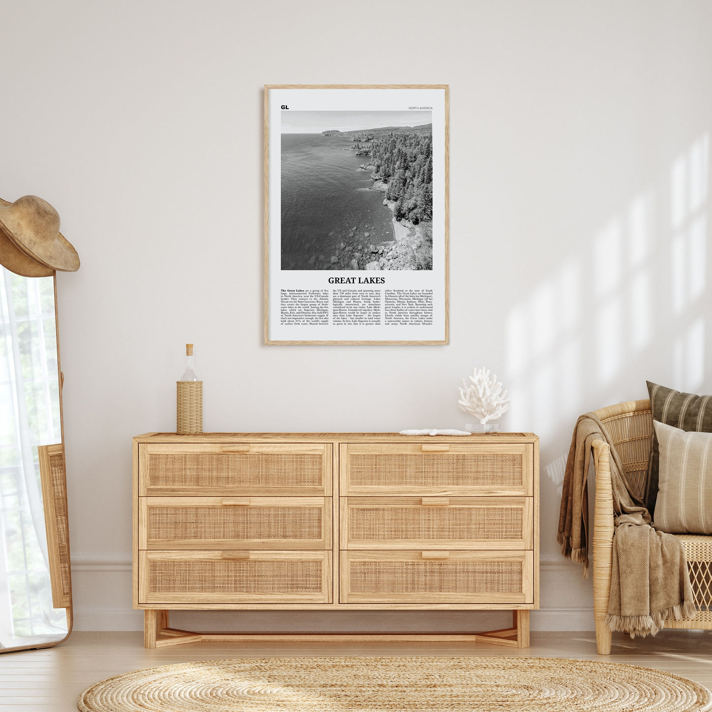 Great Lakes Travel B&W Poster