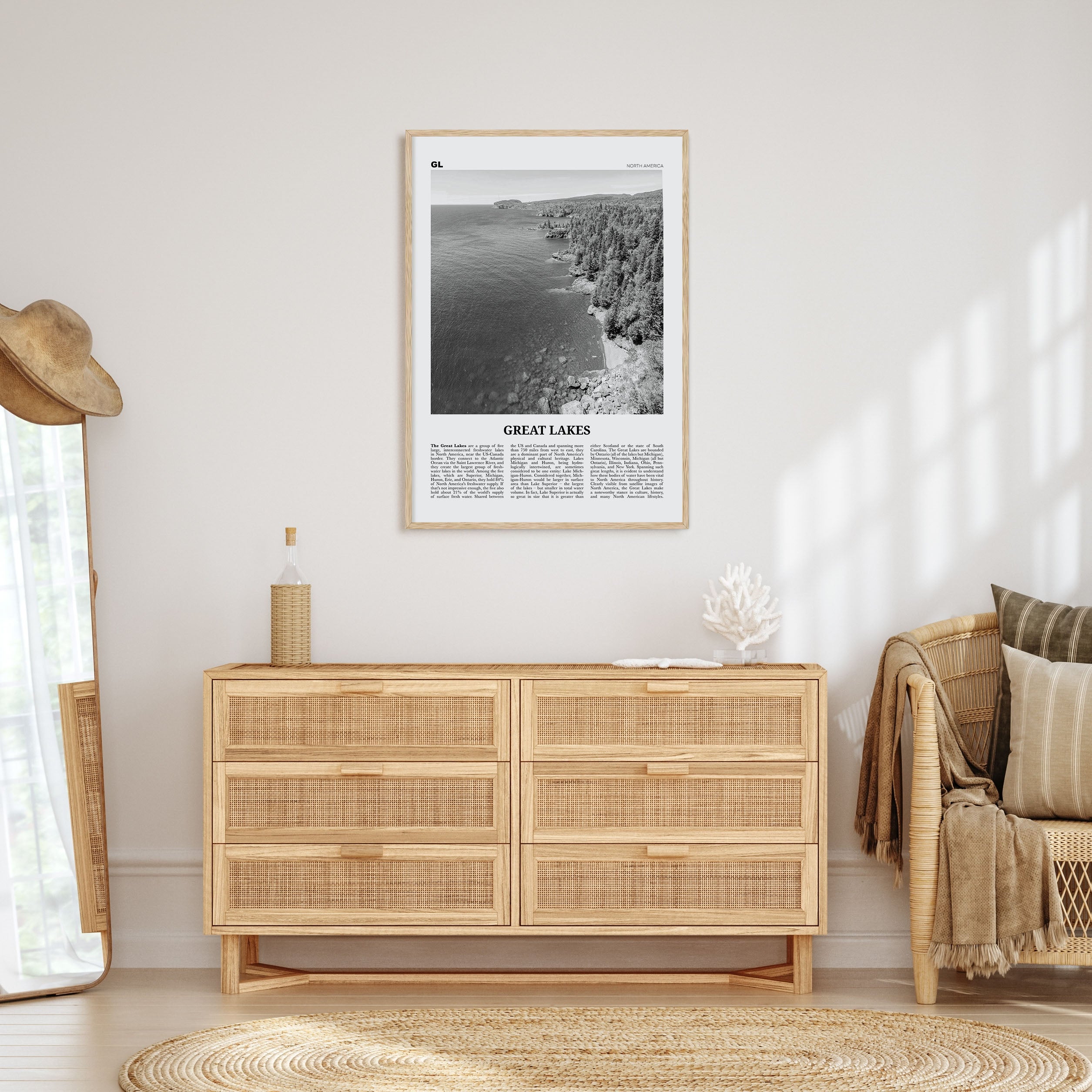 Great Lakes Travel B&W Poster