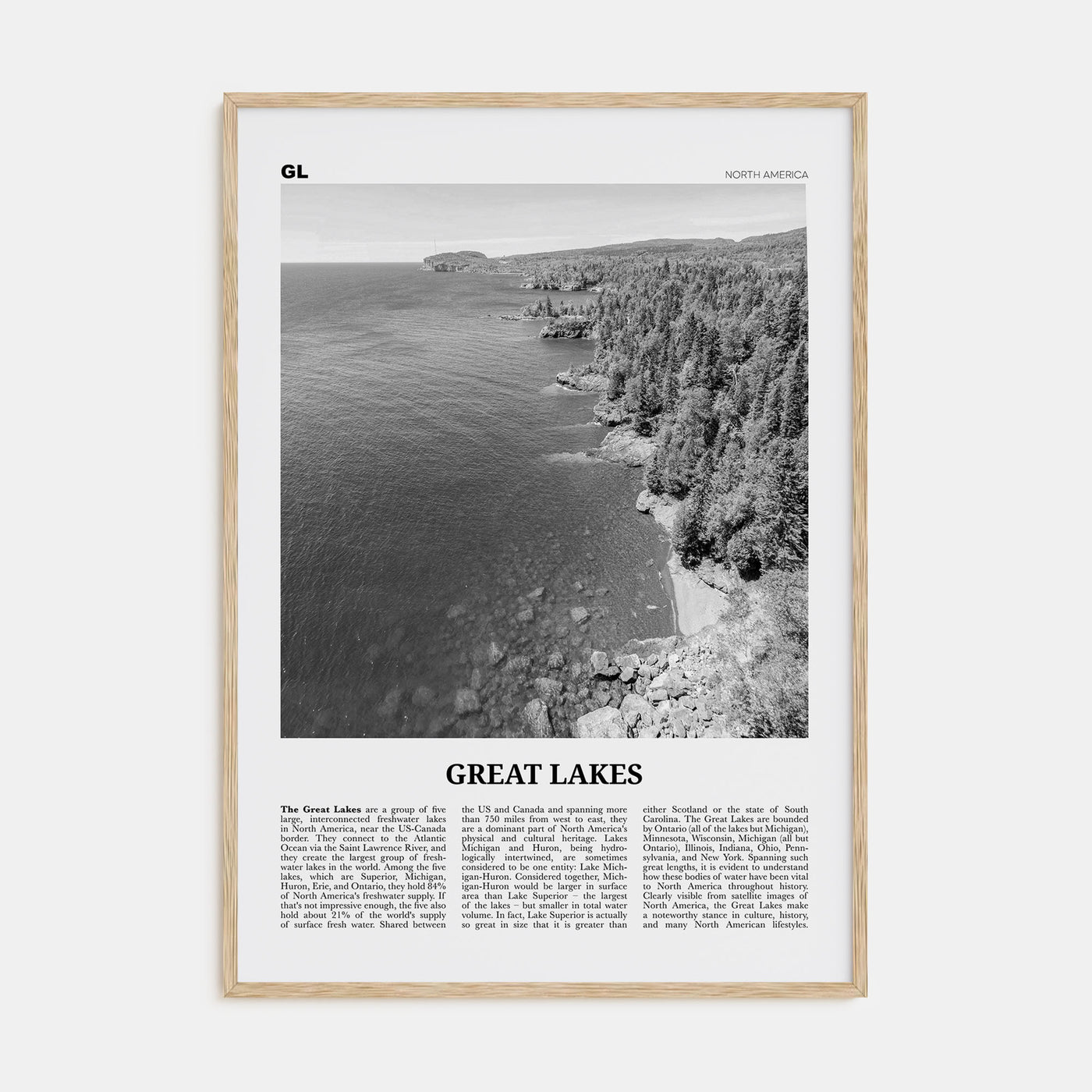 Great Lakes Travel B&W Poster
