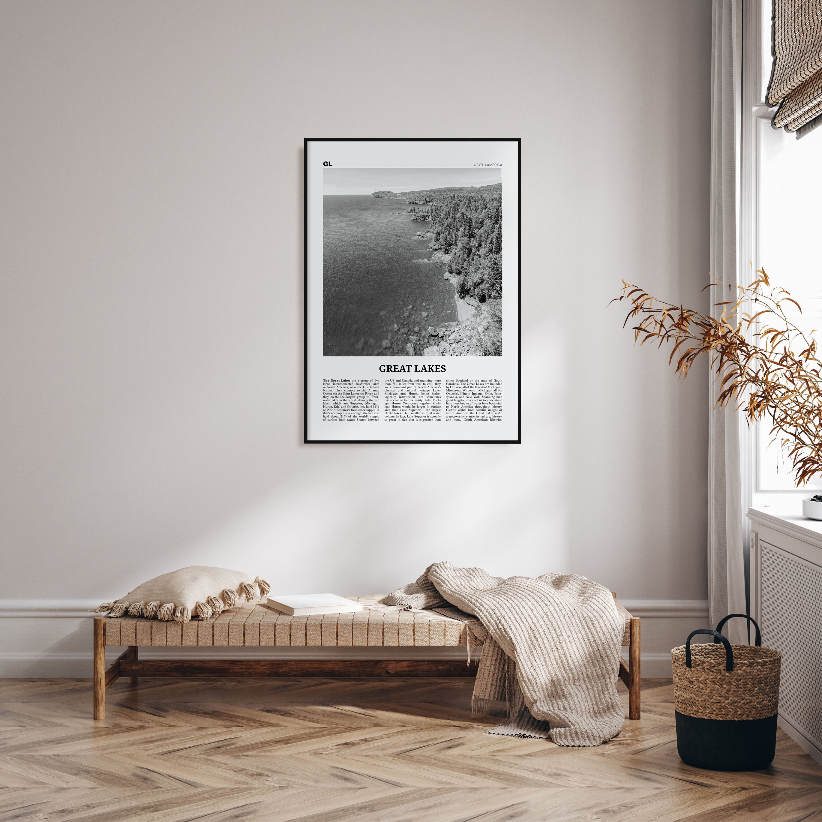 Great Lakes Travel B&W Poster