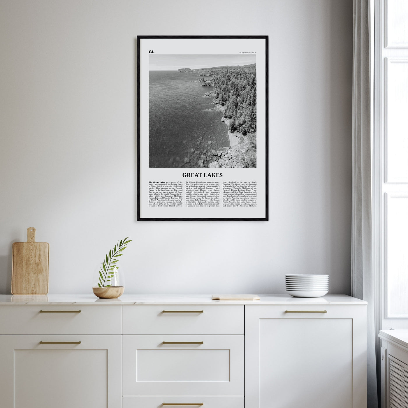Great Lakes Travel B&W Poster