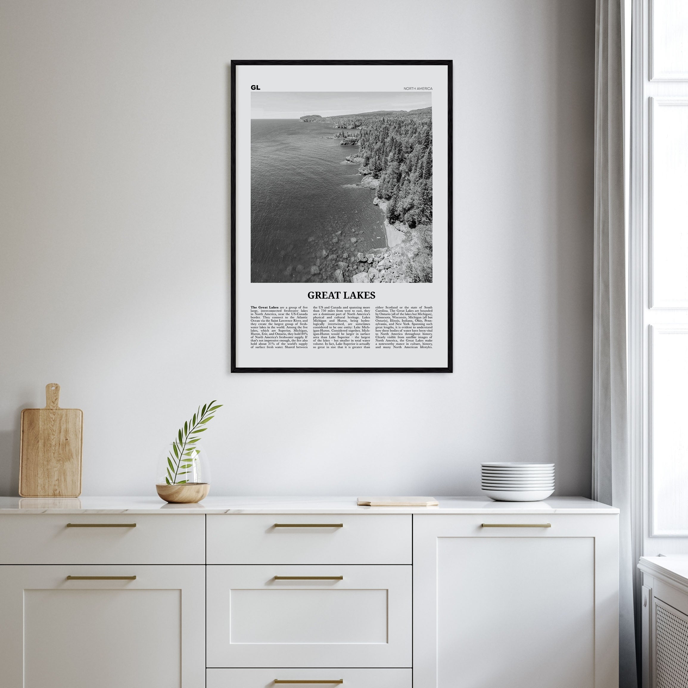 Great Lakes Travel B&W Poster