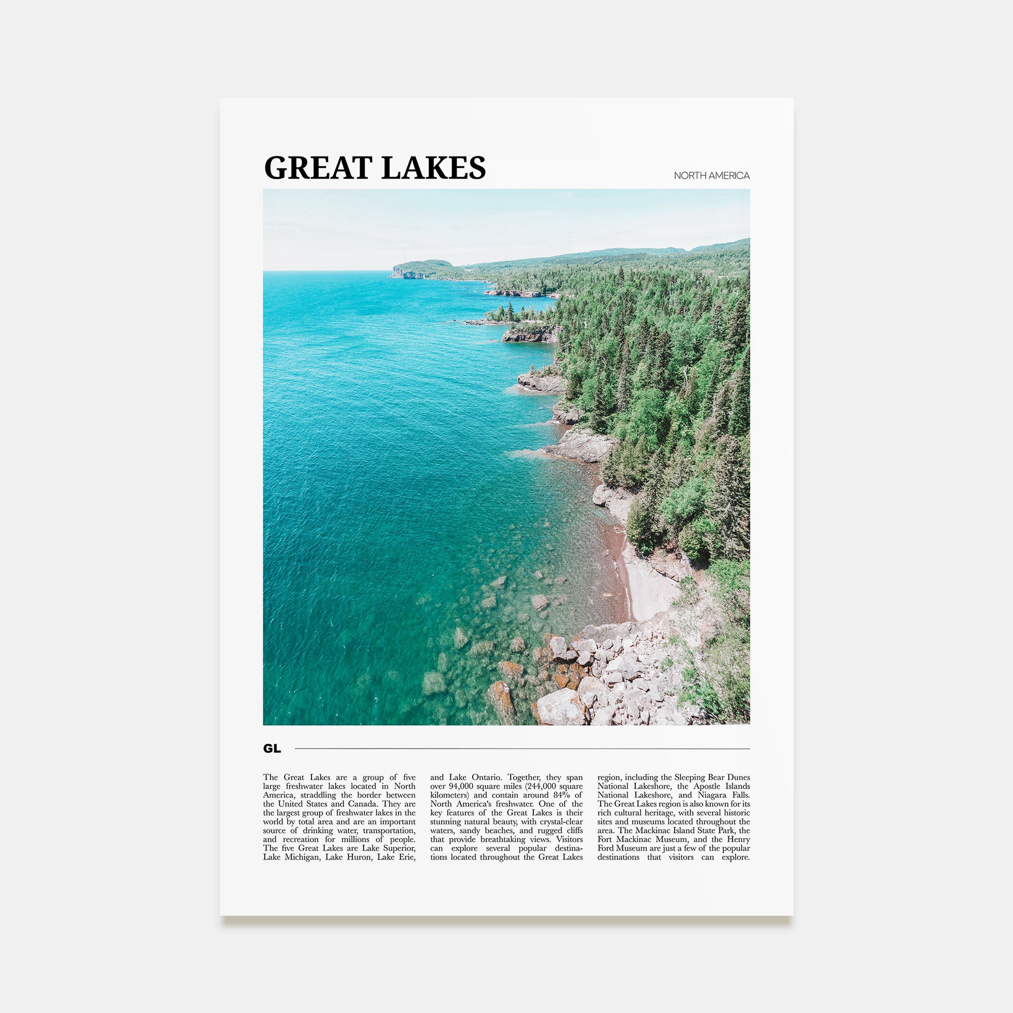 Great Lakes Travel Color Poster