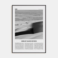 Great Sand Dunes National Park Travel B&W Poster