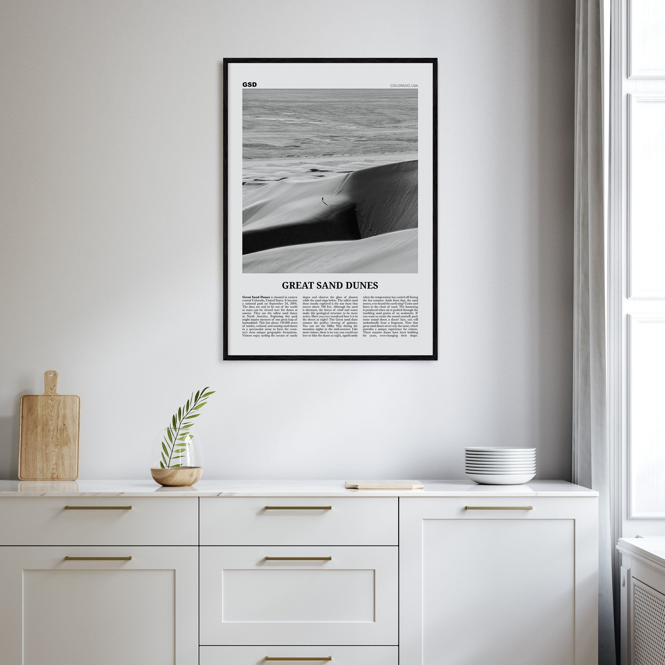 Great Sand Dunes National Park Travel B&W Poster