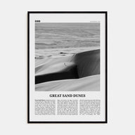 Great Sand Dunes National Park Travel B&W Poster