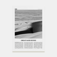 Great Sand Dunes National Park Travel B&W Poster