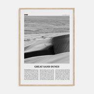 Great Sand Dunes National Park Travel B&W Poster