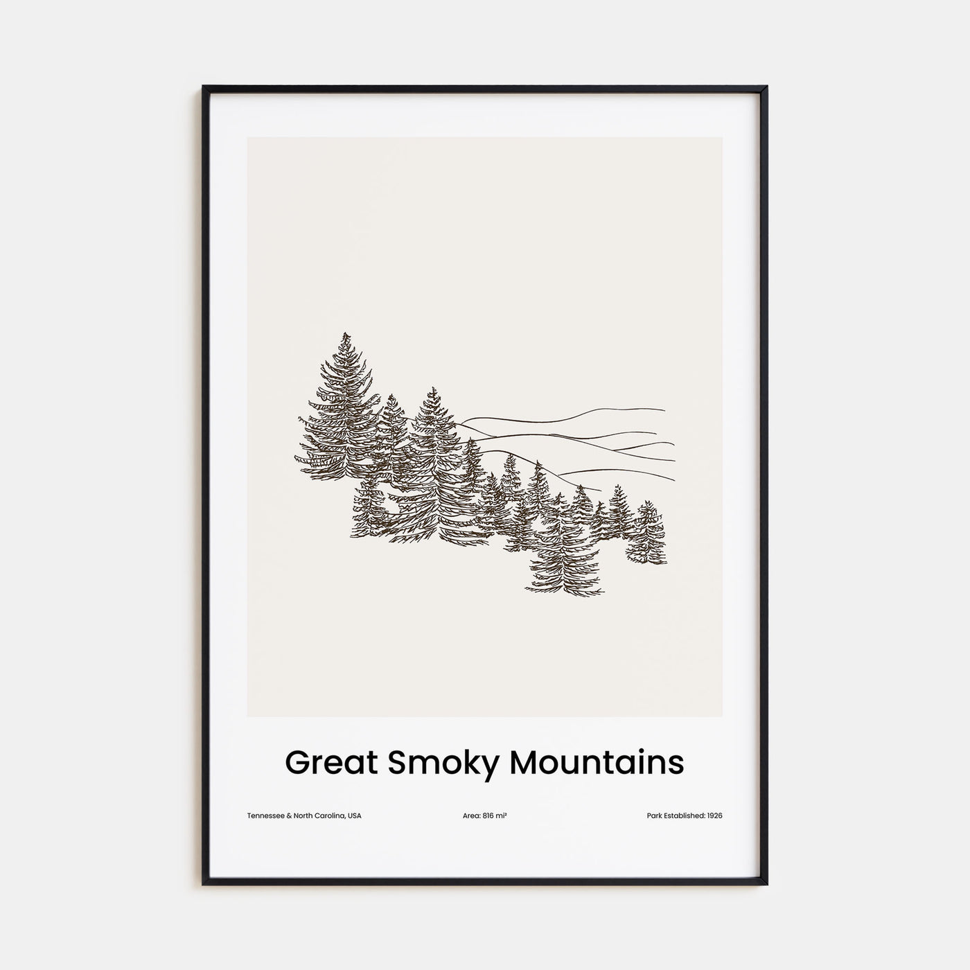 Great Smoky Mountains National Park Drawn Poster