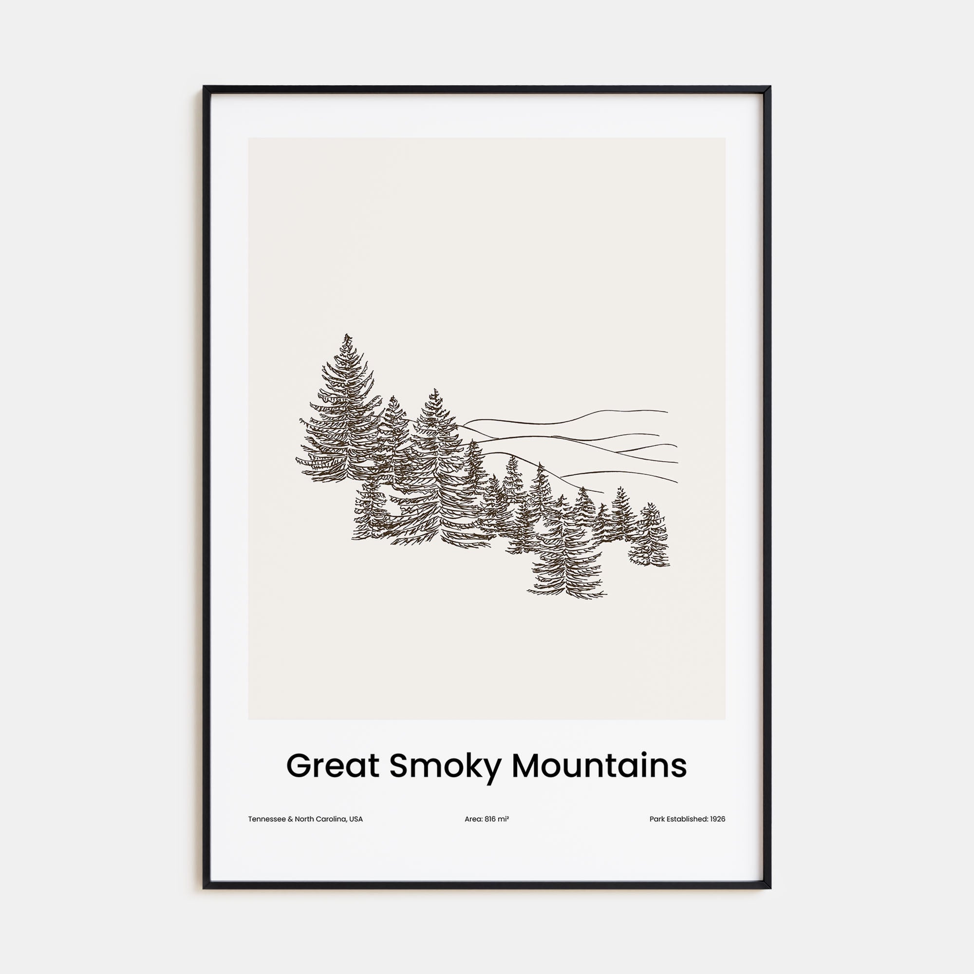 Great Smoky Mountains National Park Drawn Poster