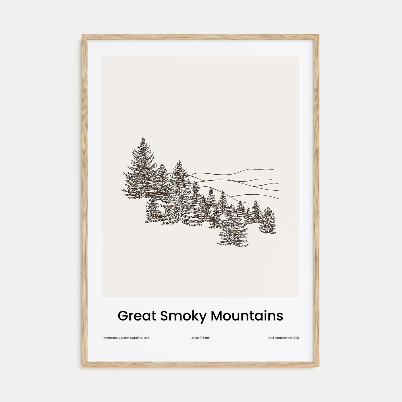 Great Smoky Mountains National Park Drawn Poster
