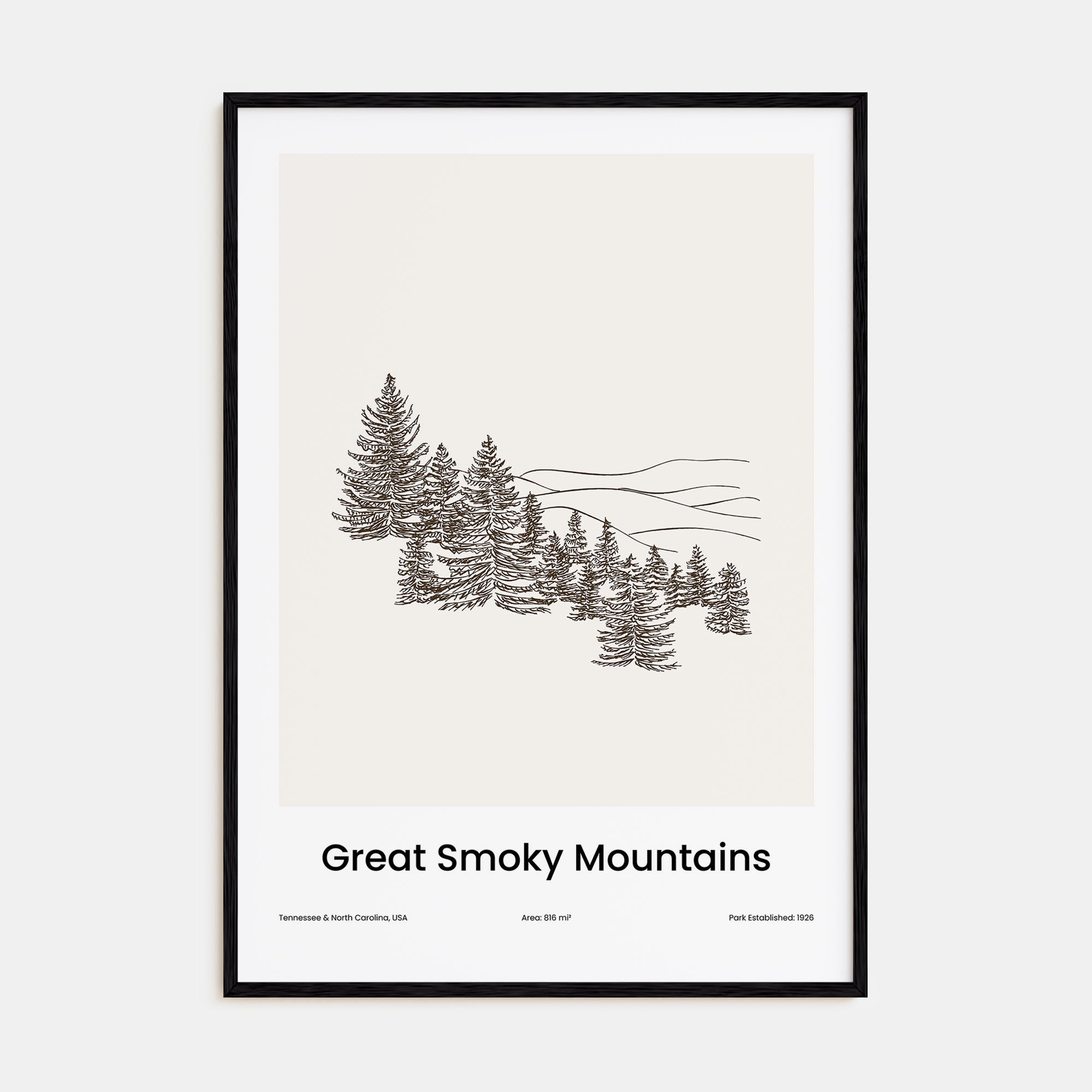Great Smoky Mountains National Park Drawn Poster
