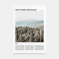 Great Smoky Mountains National Park Travel Color Poster