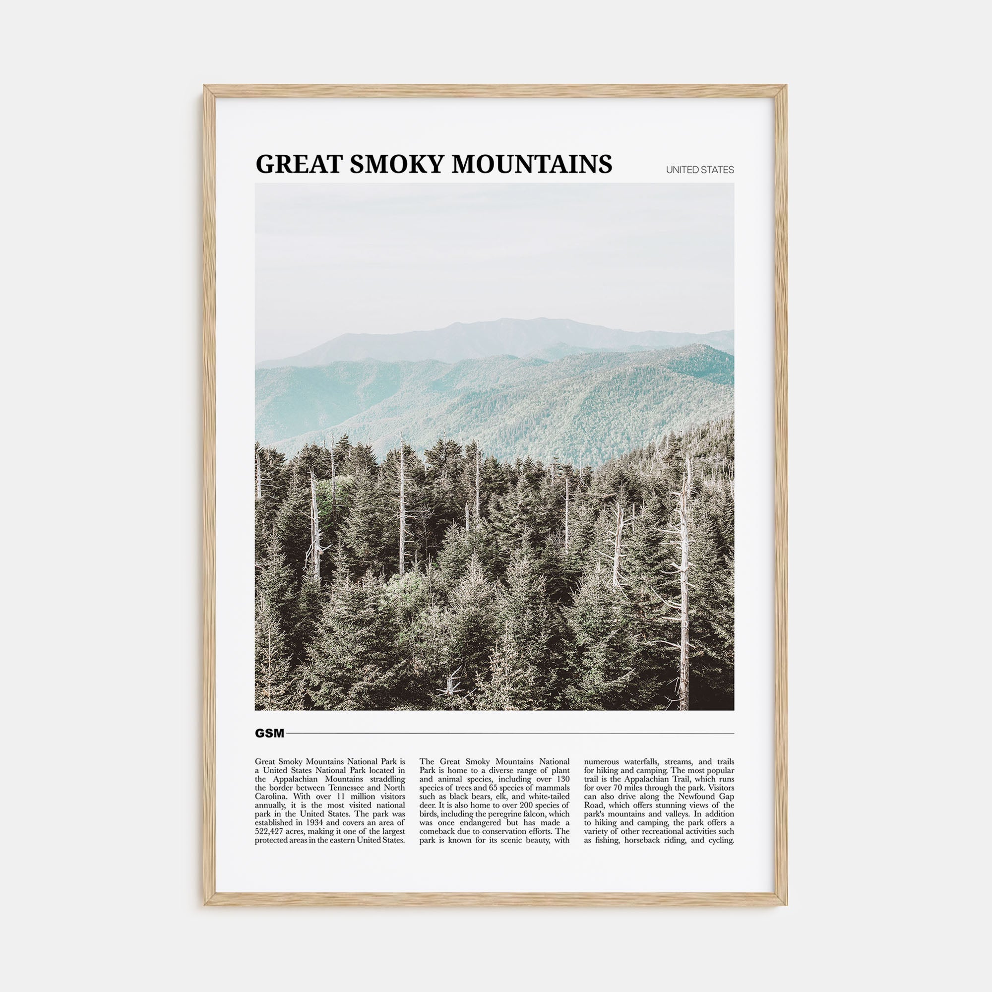 Great Smoky Mountains National Park Travel Color Poster