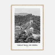 Great Wall of China Portrait B&W Poster