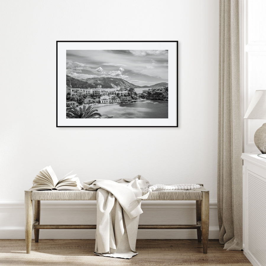 Greece Landscape B&W Poster