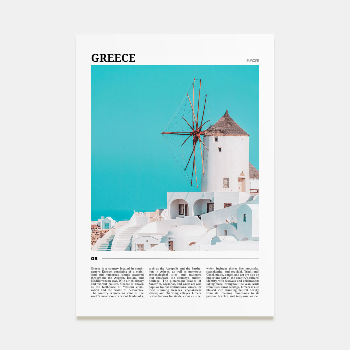 Greece Travel Color Poster