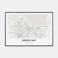 Green Bay Map Landscape Poster