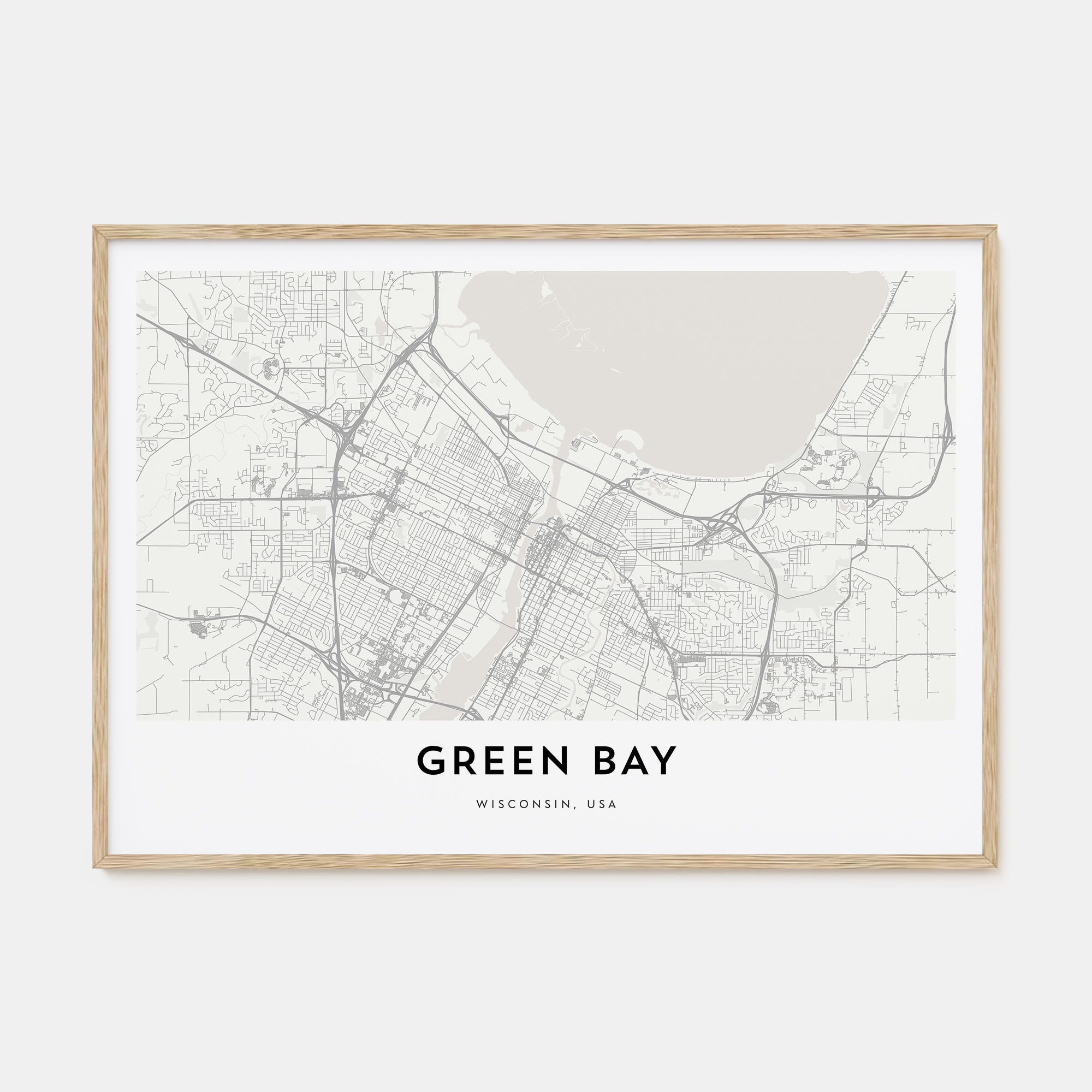 Green Bay Map Landscape Poster