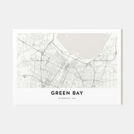 Green Bay Map Landscape Poster