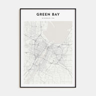 Green Bay Map Portrait Poster