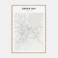 Green Bay Map Portrait Poster