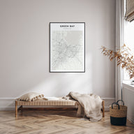 Green Bay Map Portrait Poster