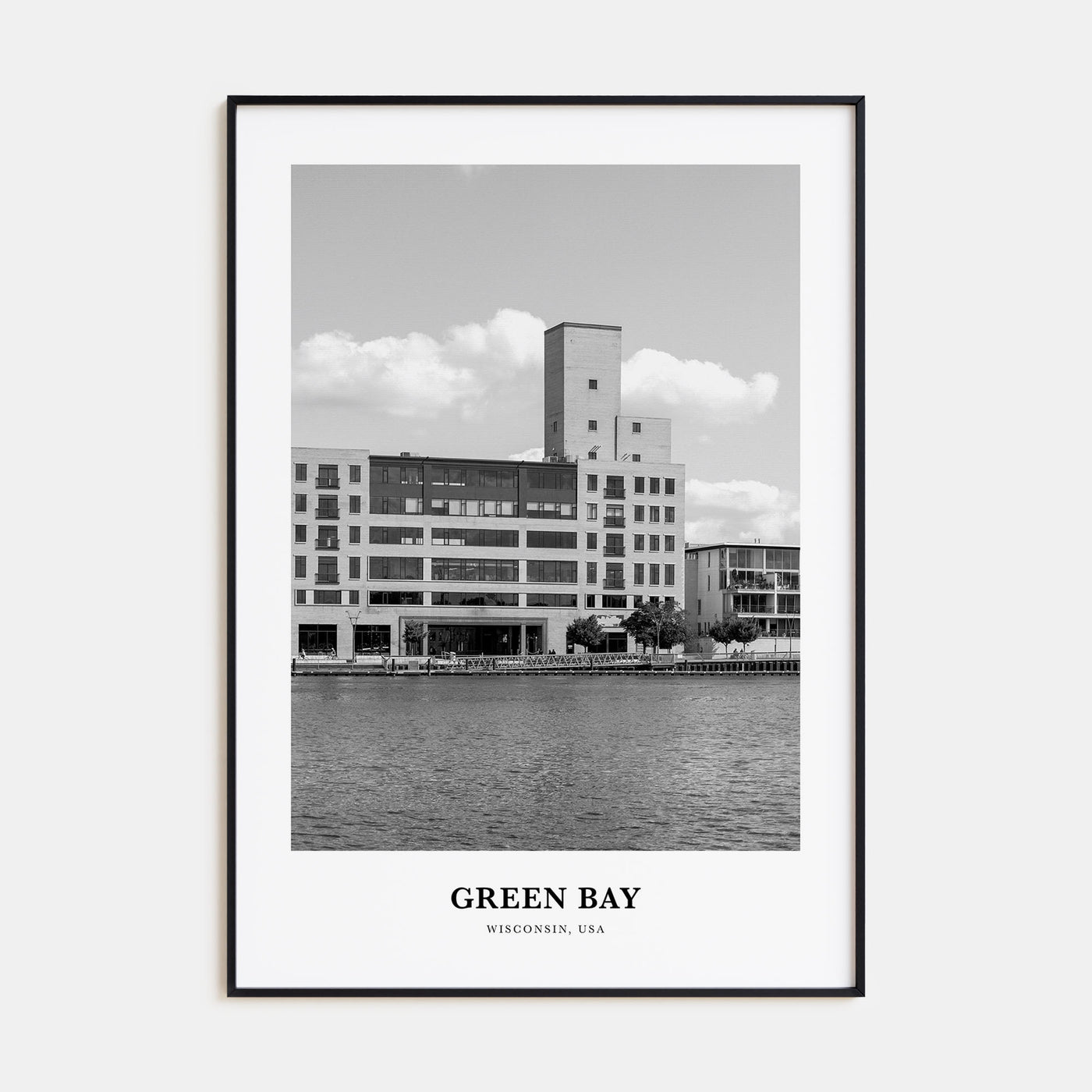 Green Bay Portrait B&W Poster