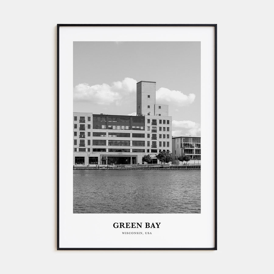 Green Bay Portrait B&W Poster