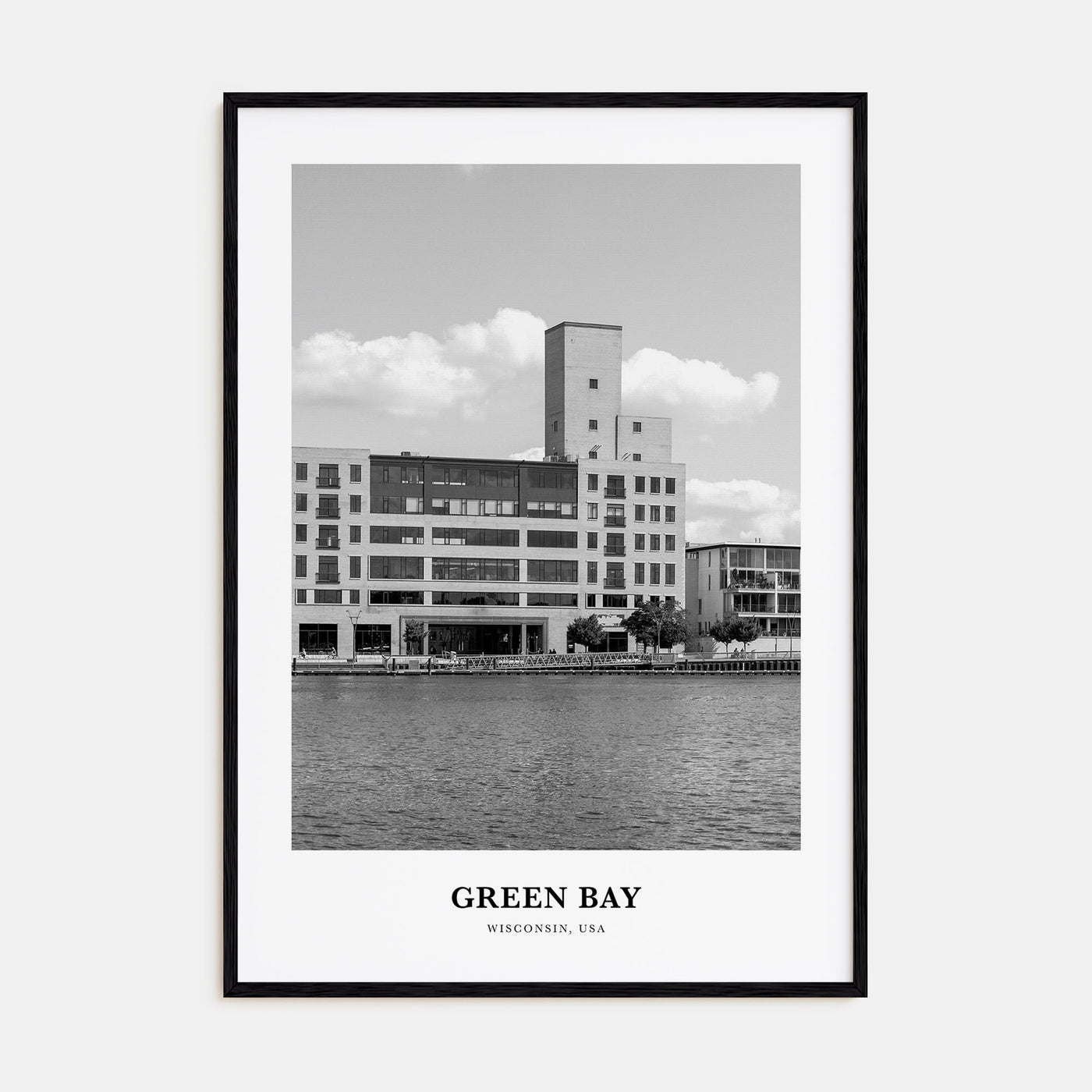 Green Bay Portrait B&W Poster
