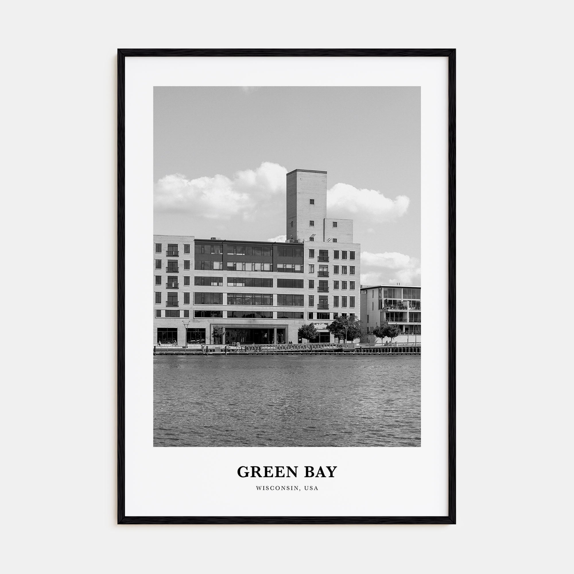 Green Bay Portrait B&W Poster
